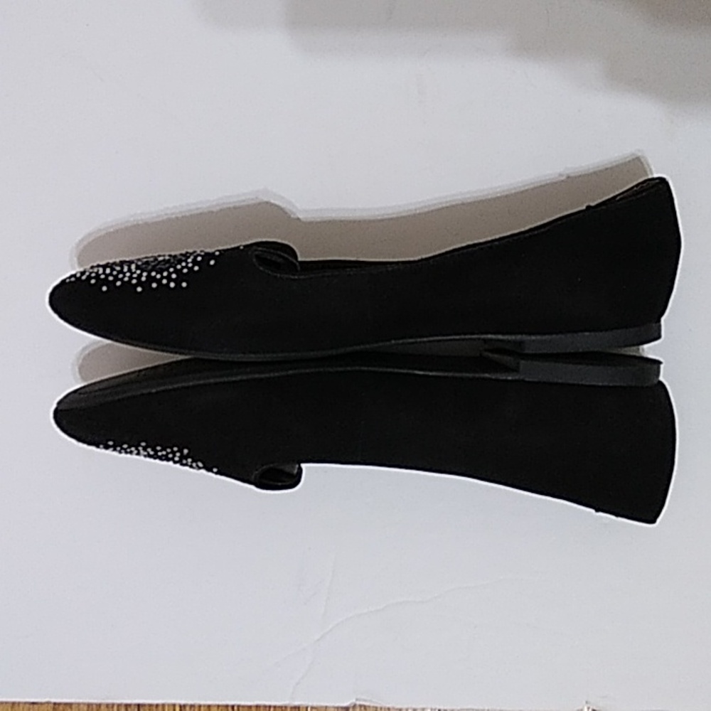 Reba Black Rhinestone Flats - Picture 4 of 5